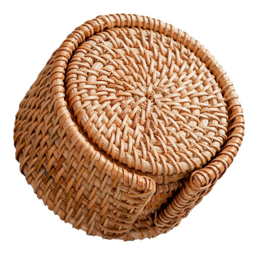 1 Set gewebte Jute-Untersetzer, hitzebeständige Becherhalter