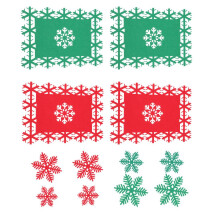12 wärmeisolierende Tischsets für Weihnachtsfeiern, farbenfroh