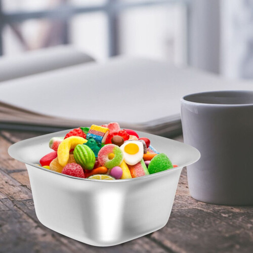 Saladekom, vierkant, metaal, multifunctionele dessertkom 2