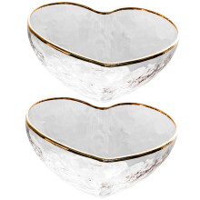 2 tazones de cerámica con forma de corazón para ensalada de frutas, sopa, refrigerio y postre