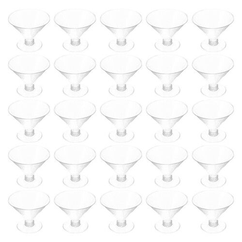 2 copas transparentes para cóctel, pudín y postre