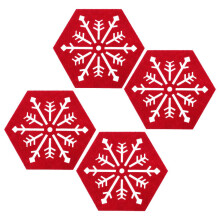 8 weihnachtliche Untersetzer, sechseckig, mit Schneeflockenmuster, wärmeisolierend