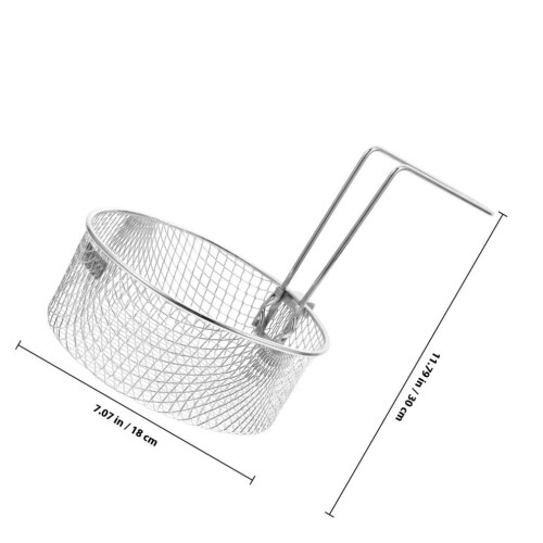 Deep fryer basket with non-slip handle for deep cooking 1