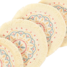 4-teiliges Set gestrickter Quastenuntersetzer aus Baumwolle für Tassen