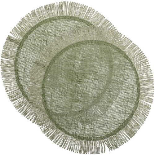 2 Stück Jute-Tischsets mit Quasten, isolierende Matte