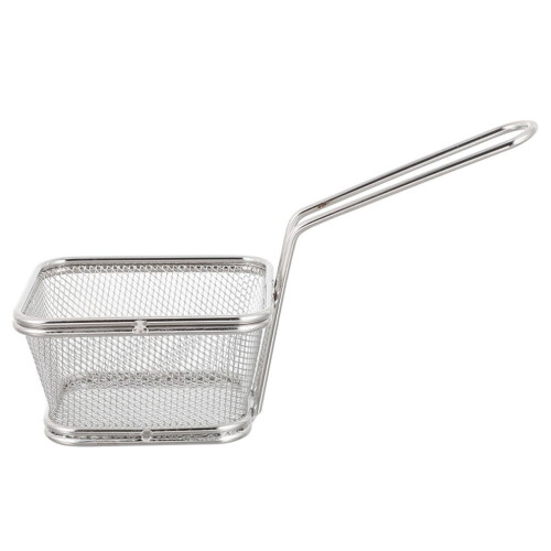 Silberfarbener Frittierkorb für Pommes frites. 2