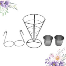 Set aus 2 eisernen Chiphaltern, verchromt, konisch geformt, Esszimmer