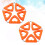 2 herzförmige, rutschfeste Silikon-Tischsets/Untersetzer, orange 3