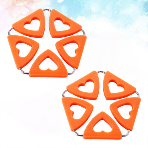 2 herzförmige, rutschfeste Silikon-Tischsets/Untersetzer, orange 2