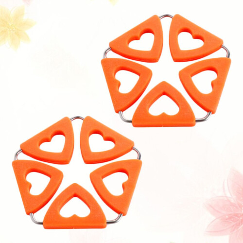 2 herzförmige, rutschfeste Silikon-Tischsets/Untersetzer, orange 1