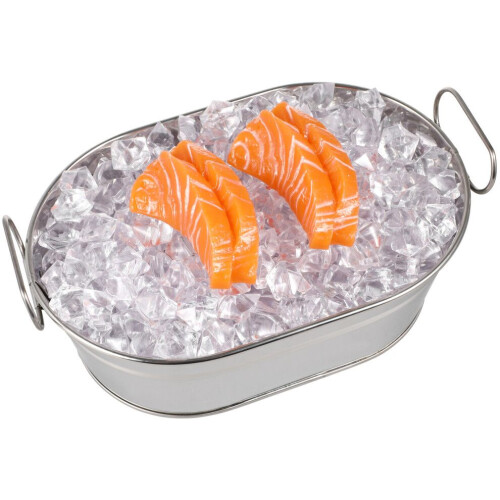 1 robust silver seafood container for hotel and restaurant