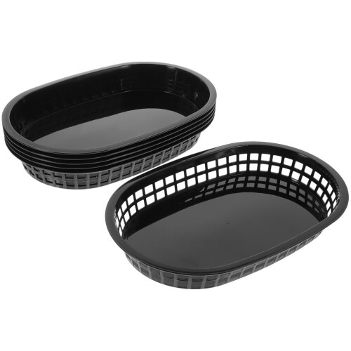 6-Piece Oval Plastic Food Baskets Serving Holders 2