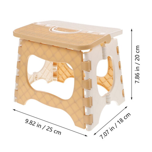 Folding stool, plastic, bathroom bench, portable, foldable, large, beige 1