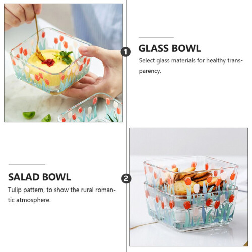Cuenco transparente para ensalada y postre 1