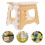 Folding stool, plastic, bathroom bench, portable, foldable, large, beige 4