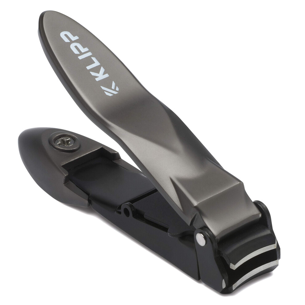 Klipp Nail Clippers For Men With Catcher ? Razor-Sharp Heavy Duty Self-Collecting Nail Cutters With Ergonomic Lever Keep Fingernails And Toenails