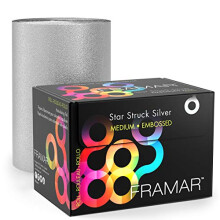 Framar Silver Embossed Roll Hair Foil, Hair Foils for Highlighting, Foils for Highlights, Hairdressing Foil for Hair Highlights, Highlighting Foil,