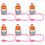 6 siliconen feestaccessoires, 7 x 2,6 1