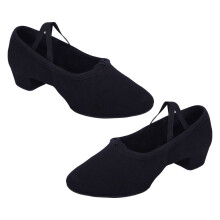Paar Damen-Ballettschuhe mit niedrigem Absatz für die Bühne