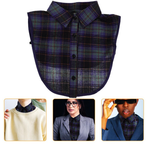 Camisa de algodón para mujer, cuello de repuesto desmontable.