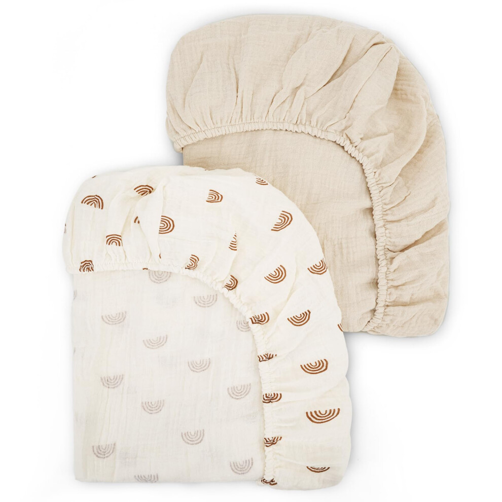 Moses Basket Sheets 80X40 Cm, 100% Cotton Pram Sheets Fitted, Muslin Bassinet Sheet For Boys And Girls, Baby Crib Fitted Sheets Fit For Oval Peepeemax