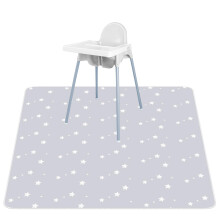 Vicloon Easy Cleaning Splash Mat, 52" Highchair Splash Mat, Baby Splat Floor Mat, Washable Spill Mat, Waterproof Messy Mat, Highchair Weaning Mat for