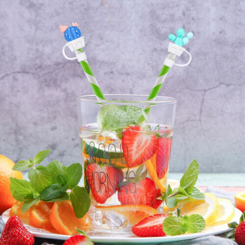 10 tapas reutilizables para pajitas y accesorios 2