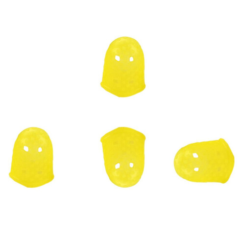 4 silikonfingerplektrar för gitarr, ukulele, mandolin, gula (s) 2