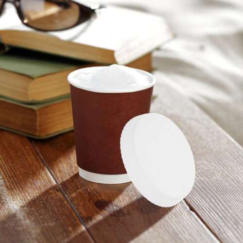 100 Einweg-Pappbecherdeckel 7 cm für Getränke und Blumentöpfe 2