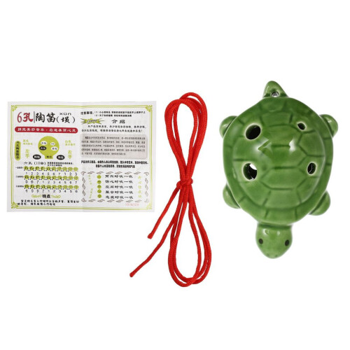 Ocarina flute, turtle shape, for beginners, made of ceramic