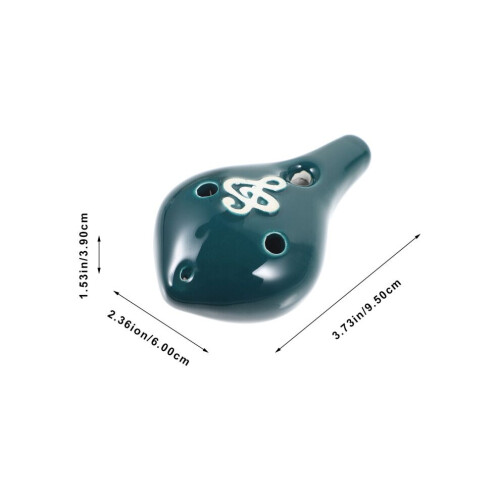 Alto Pottery Instrument Hole Ocarina Green Ceramic 1