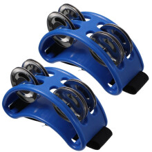 2 stuks blauwe voettamboerijnen voor percussie 10x6x4cm