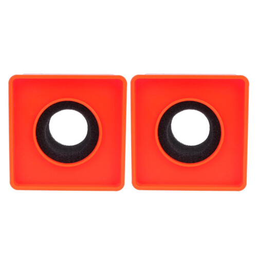 2 ABS-Mikrofone mit Logofahne für den Sender (orange)