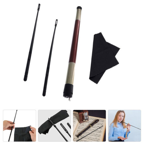 Ensemble de bâtonnets de nettoyage pour flûte avec accessoires, noirs 2