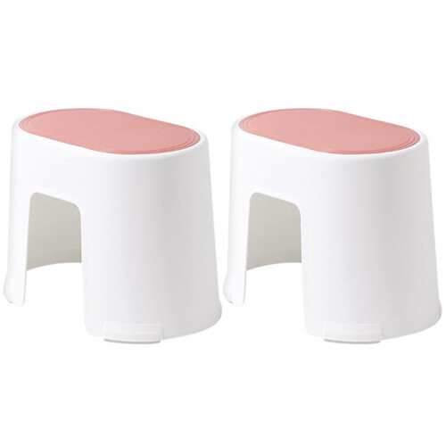 2pcs Plastic Footstools Non-Slip Bathroom Stools 2