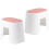 2pcs Plastic Footstools Non-Slip Bathroom Stools 5