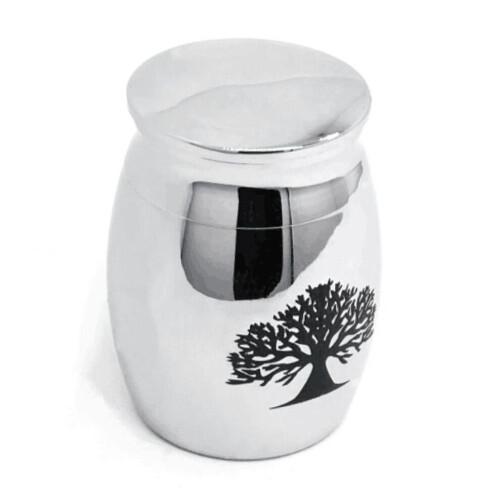2 Aschenbecher Urne Baum Silber
