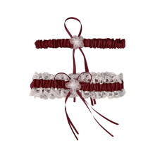 2 Paar Ringaccessoires Strumpfband Weiße Spitze