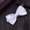Men's polyester-silk bow tie, solid white, for weddings and parties 5