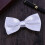 Men's polyester-silk bow tie, solid white, for weddings and parties 4