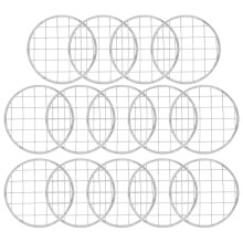 14 Einmachgläser mit Deckeln im Blumengittermuster, 8,40 x 8,40 x 0,10 cm, silberfarben