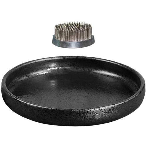 rundes Set mit Blumennadel, Vase und