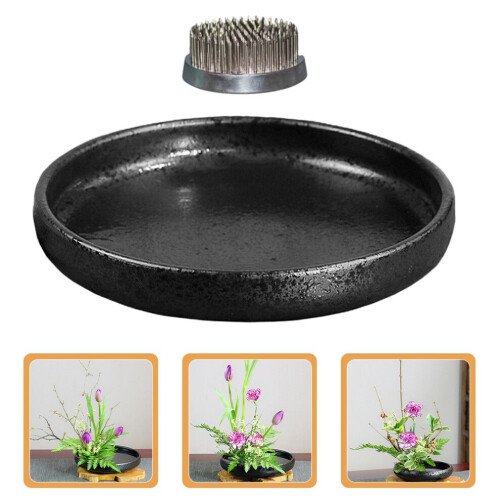 rundes Set mit Blumennadel, Vase und 1