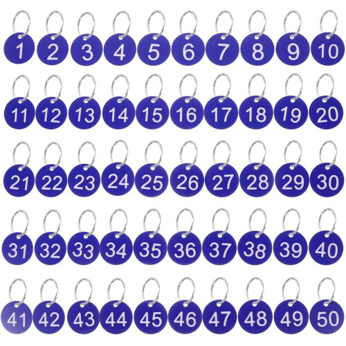 50 sets nummerlabels met ophangringen 2