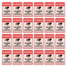 2-pack warning signs for surveillance cameras, security stickers