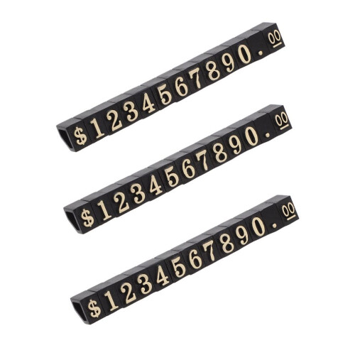 3pcs Display Signs Golden