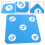 Hanging rubber disc for fence mounting, sky blue, 1 4