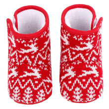 1 Paar weihnachtliche Baby-Baumwollstiefel, Lauflernschuhe