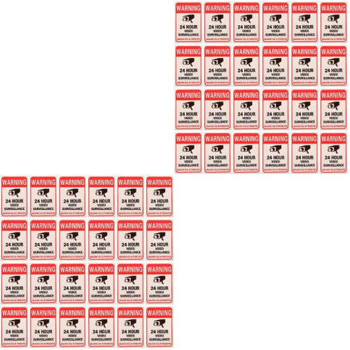 2-pack warning signs for surveillance cameras, security stickers 2