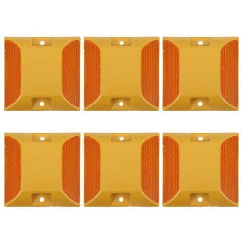 6 Reflekterande vägmarkeringar 9,50x9,50x1,50 cm